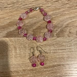 Pink jewelry set